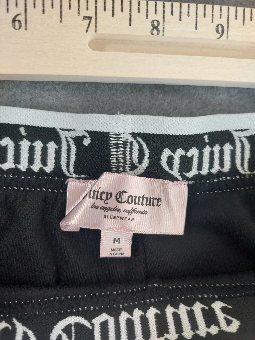 Juicy Couture Velour Sleepwear Pants Bling Logo Y2K Black Medium